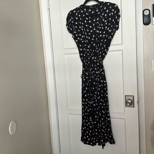 Billabong black floral wrap dress